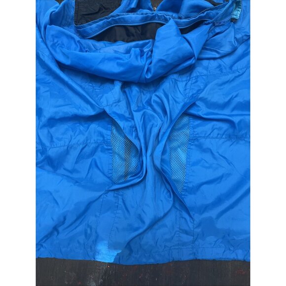 Nike Windbreaker Mens M Blue Vtg 90s Hooded Track Jacket Running Gray Tag Logo - Picture 7 of 8